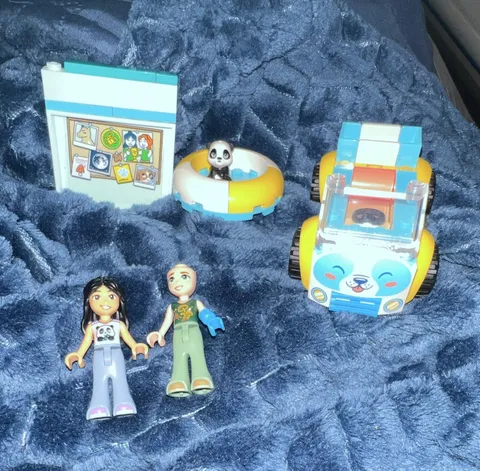 LEGO DUPLO 10827 Vet Clinic Ambulance Parts Lot w/ Vet & Panda Figures