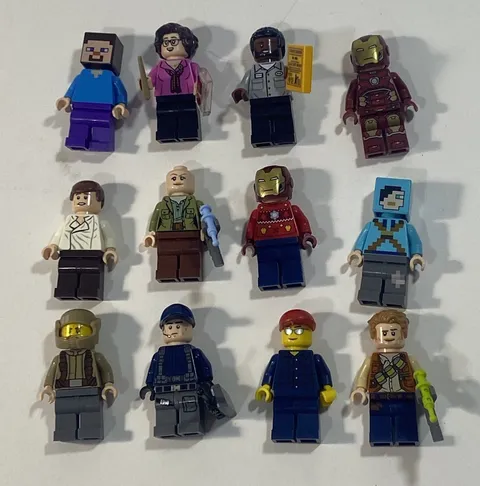 Lego Minifigure Star Wars The Office Marvel Jurassic  Mini Figure Lot 12 Pcs