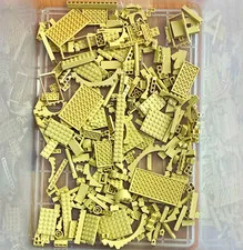 1lbs LEGO Tan Mixed Bulk Lot Bricks Plates Pieces Parts Loose