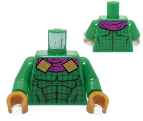 LEGO Minifigure Torso Green Mysterio 76178 Muscles gold hands purple 6295322