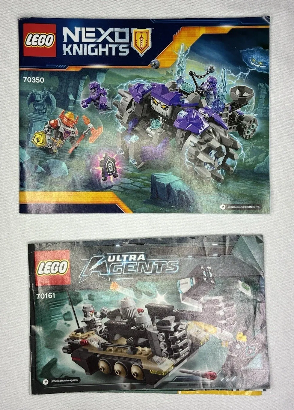 Lot of 2 LEGO Instruction Manuals 70350 Nexo Knights & 70161 Ultra Agents