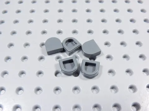 LEGO Lot of 5 Dark Bluish Gray 1x1 Half Round Smooth Tiles Plates BP