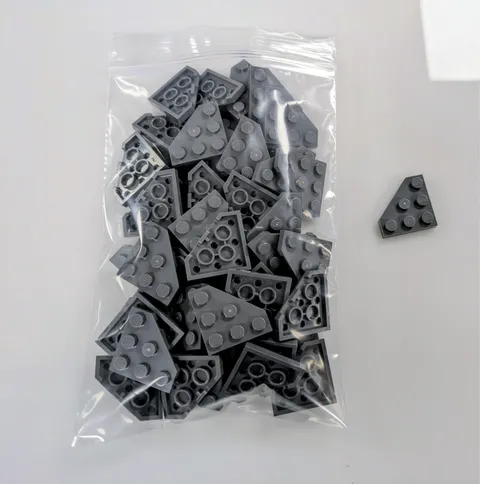 LEGO x50 Dark Bluish Gray Wedge, Plate 3 x 3 Cut Corner 2450