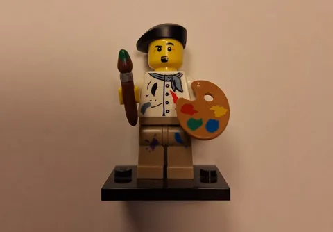 LEGO - Series 4 Minifigure - Artist - Minifig and Stand - Complete