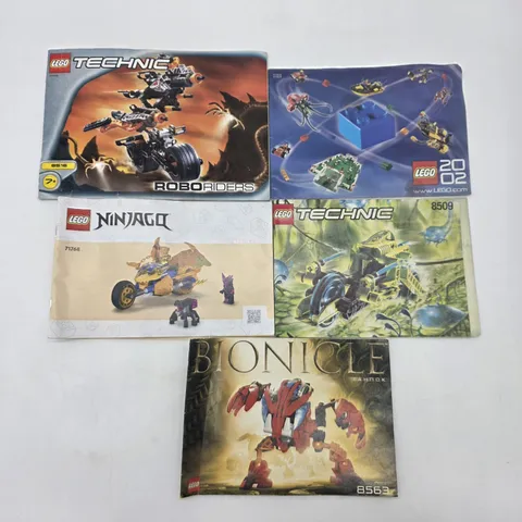 LEGO Ninjago Technic Bionicle Roboriders Manual Lot 5pc 71768 8516 8509 8563