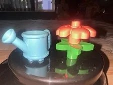 LEGO DUPLO 2021 PINK GREEN FLOWER PIECES & 2014 TIFFANY-BLUE WATER CAN JUG 
