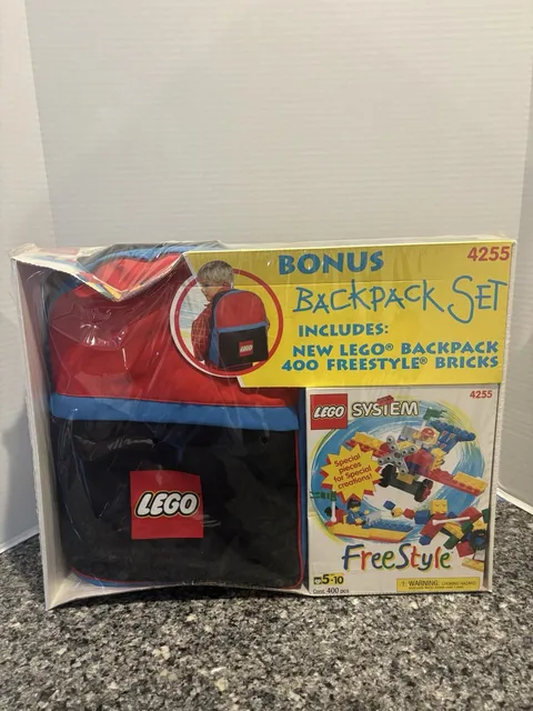 Lego System Freestyle Backpack Carry Case Toy Vintage Lego Set 4255 400pc 1998