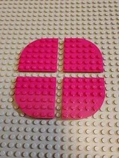LEGO Plate Magenta 6x6 w/ Round Corner Lot of 4