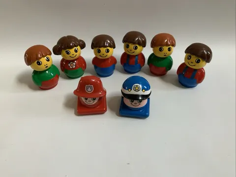 Vintage Lot Of 8  Lego Duplo Baby Primo 3” Minifigs  People,Police And Fireman