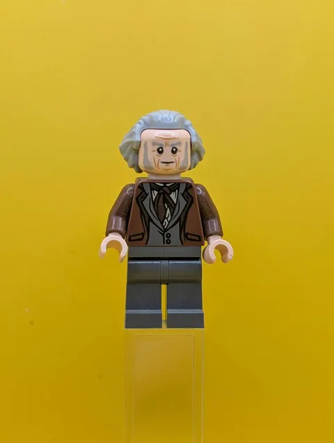 Garrick Ollivander hp169 Reddish Brown Jacket, Hair Swept Back Harry Potter Lego