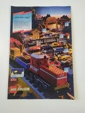 Rare Advertising Flyer Promotional Sheet LEGO City City Train 4563 4558 4551 4554 1992