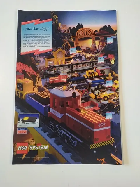 Rare Advertising Flyer Promotional Sheet LEGO City City Train 4563 4558 4551 4554 1992