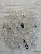 LEGO LOT 78 PCS TRANS CLEAR 1X2X3 WINDOW VARIETY BUILDING PIECES