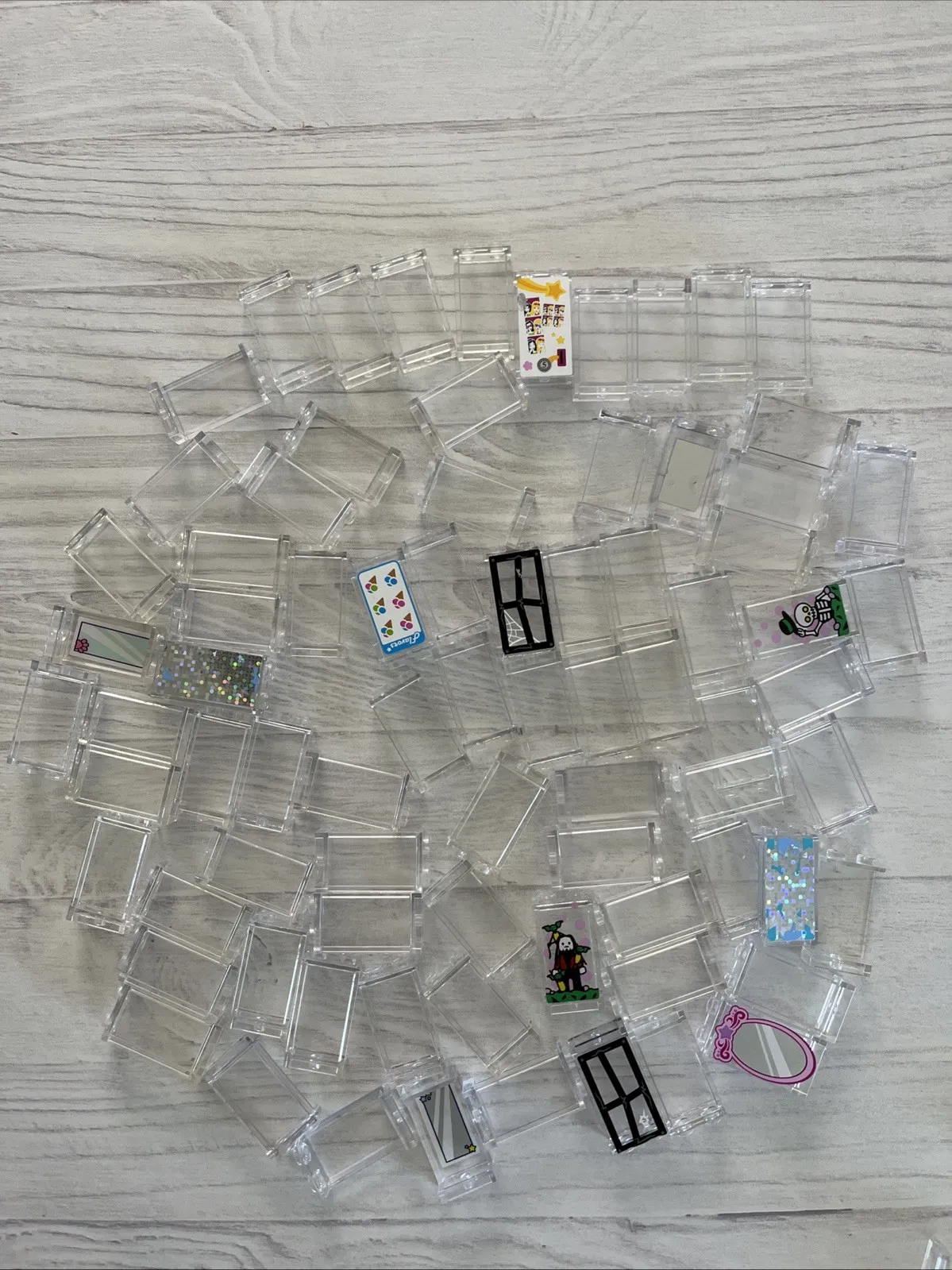 LEGO LOT 78 PCS TRANS CLEAR 1X2X3 WINDOW VARIETY BUILDING PIECES