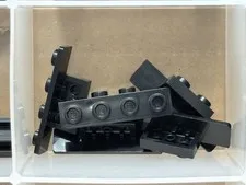 LEGO Parts - Black Bracket 1 x 2 - 1 x 4 - No 28802 - QTY 5