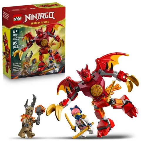 LEGO NINJAGO Kai’s Dragon Mech Battle Pack Building Toy for Boys, Multicolor