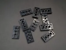 LEGO - 10x - Technic Plate - Technic Plate - 2x4 - Black - 3709
