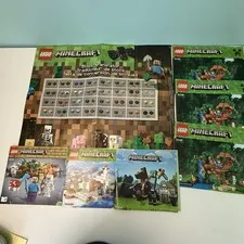 Lego Minecraft 6 Instruction Manuals & 1 Poster No Bricks Minecraft Vintage