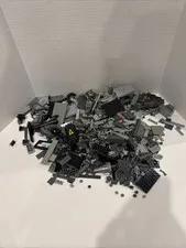Lot Of 2 Pounds (Lbs) Lego Miscellaneous Black, Gray, Dark Gray Pieces Bricks