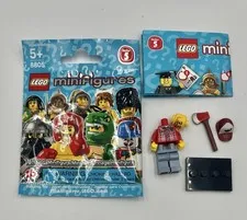 LEGO 8805 Minifigure Series 5 #8 Lumberjack w/ Wrapper + Checklist 2011!
