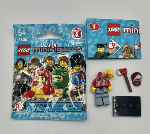 LEGO 8805 Minifigure Series 5 #8 Lumberjack w/ Wrapper + Checklist 2011!