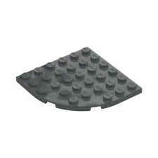 LEGO 10x Dark Bluish Gray Plate, Round Corner 6 x 6 inv.592
