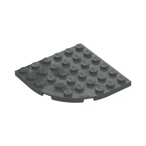 LEGO 10x Dark Bluish Gray Plate, Round Corner 6 x 6 inv.592