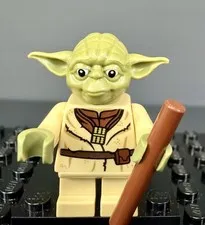 LEGO Yoda Minifigure Olive Green Star Wars sw0906 - 75208 Retired Yoda's Hut 2N