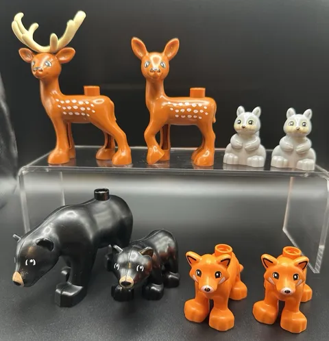 LEGO Duplo Lot Of Forest Animals Deer Reindeer Bear Fox Squirrel