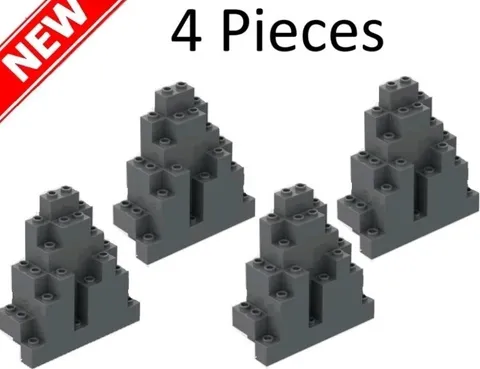 4 NEW LEGO LURP PIECES Dark Bluish Gray Mountain Top Parts 3x8x7 rock panels