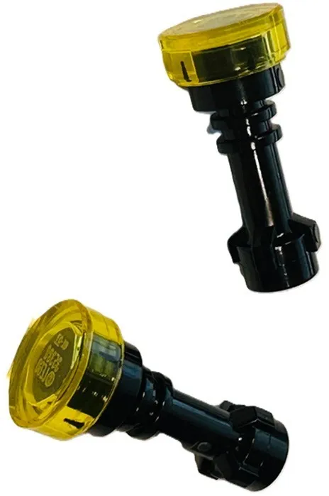 Lego 2 Police Minifig FLASHLIGHTS Black Hilts Trans-Yellow Torch New Parts D802