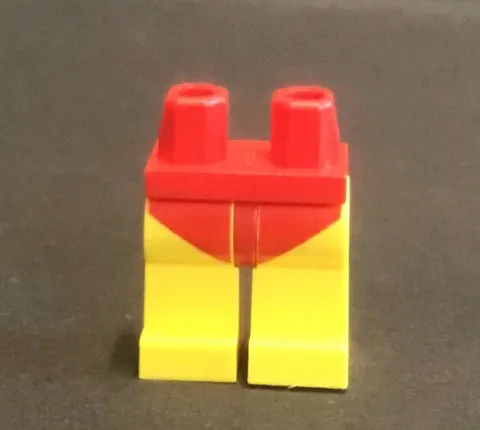 LEGO Yellow Minifig Legs With Male Female Swimsuit Bottom Pattern, Red Bikini