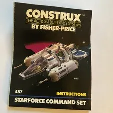 Vintage Fisher-Price Construx 587 Starforce Command Set Instructions Booklet