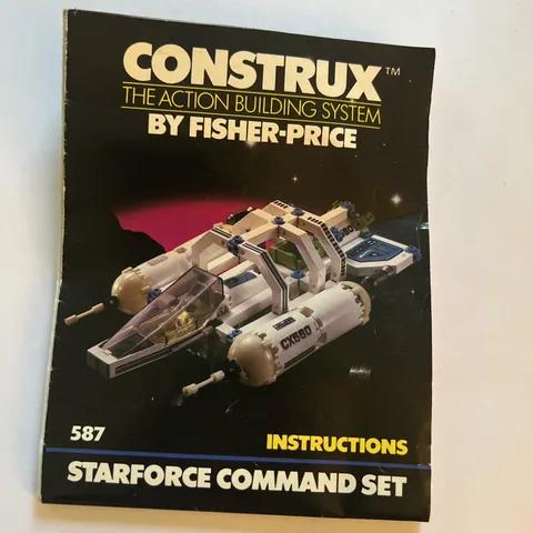Vintage Fisher-Price Construx 587 Starforce Command Set Instructions Booklet