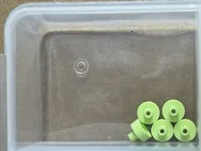 LEGO Parts - Yellowish Green Tile, Round 1 x 1 Bar Pin Hole - No 20482 - QTY 5