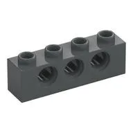 LEGO Part 3701 - Dark Bluish Gray Technic Brick 1 x 4 [3 Pin Holes]