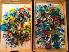 21 lbs LEGO Large Lot Sorted: Bricks, Vehicles, Windows, Doors, Partial Sets