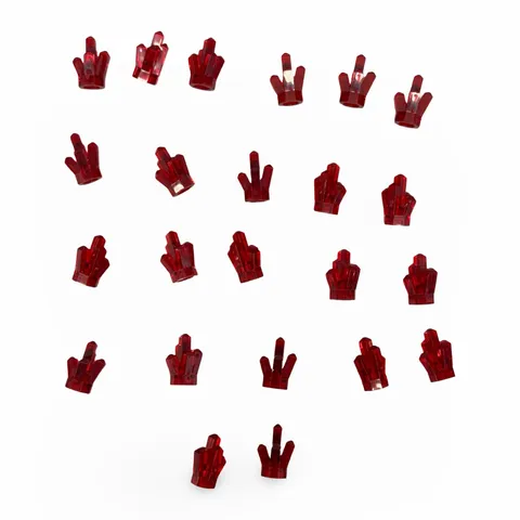 LEGO Trans-Red Crystal Rock Gem Pieces Lot of 23 Minifigure Accessory Parts