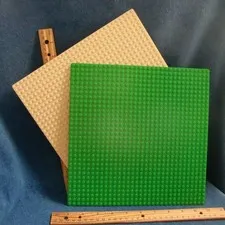 2pc Lego Green Tan Thin 32x32 studs Baseplate #3811 OK to OK+ Flat 10x10 inch