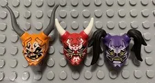 LEGO NINJAGO 70643 Complete 3 Oni Masks Hatred Deception Vengeance Genuine