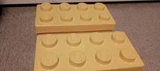 Lot of 2 Official LEGO Storage Brick 8 - Bright Yellow Stackable Plastic Contain