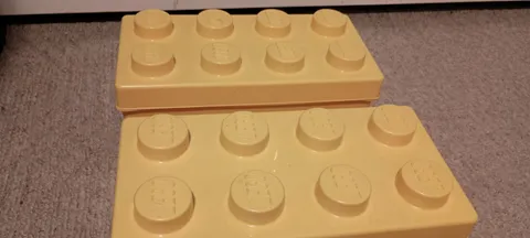 Lot of 2 Official LEGO Storage Brick 8 - Bright Yellow Stackable Plastic Contain