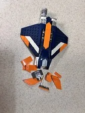 LEGO Creator 3 in 1 31126 Supersonic Jet Aircraft Blue Orange Incomplete