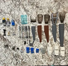 LEGO Mixed Parts Lot w/ Minifigures, Cockpit Canopy, Wedge Plates, Printed