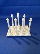 Lego 8 White Lamp Posts/columns With White Base Pieces