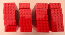 Genuine LEGO Red 2x4 Bricks Part #3001 200 pcs