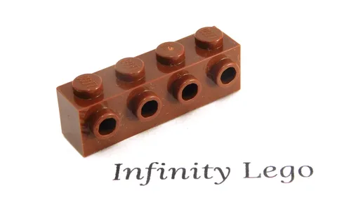 6 LEGO Reddish Brown Brick Bracket 1 x 4 with 4 Studs on 1 Side (30414) 6 Pieces