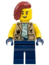 LEGO® Minifig cty1777 - City Jungle Explorer Female - Dark Tan Vest