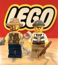 Lego Swamp Police Officer & Criminal Minifigures With Accessories 