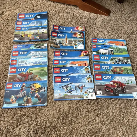 LEGO INSTRUCTIONS Manual Various CITY BULK LOT of 26 60080, 60228, 60091, 60002